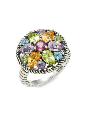 Effy
Sterling Silver & Multistone Floral Ring