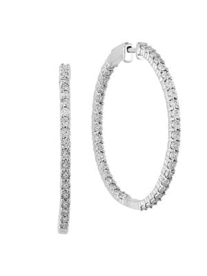Effy ENY
Sterling Silver & 0.21 TCW Diamond Hoop Earrings