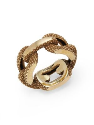 Ambush
Goldtone Sterling Silver Textured Chain Ring