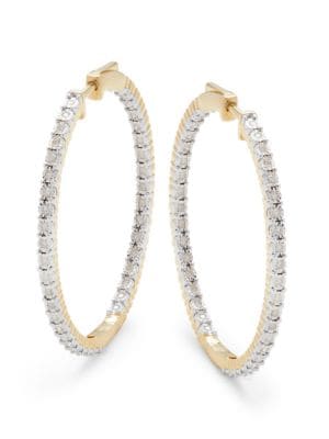 Effy ENY
Sterling Silver & 0.21 TCW Diamond Hoop Earrings