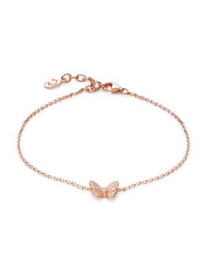 Effy ENY
14K Rose Goldplated Sterling Silver & 0.10 TCW Diamond Butterfly Necklace