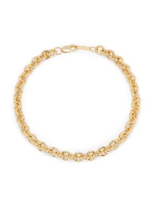 Saks Fifth Avenue
22K Yellow Gold Sterling Silver Cable Chain Bracelet