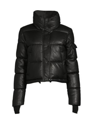 Sam
Faux Leather Crop Puffer Jacket