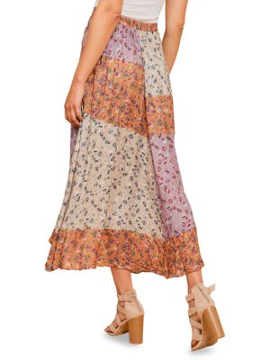 Daniel Rainn
Darling Floral Patchwork Midi Skirt