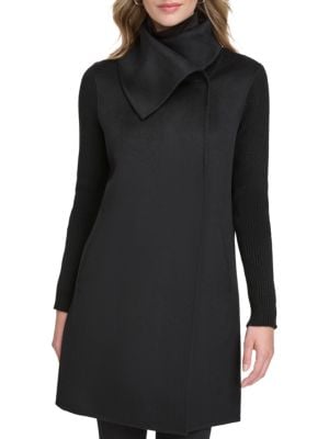 Kenneth Cole
Ribbed Sleeve Hooded Coat