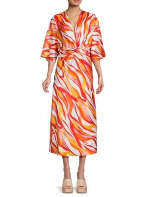 Tahari
                                                                         Print Midi Shirtdress