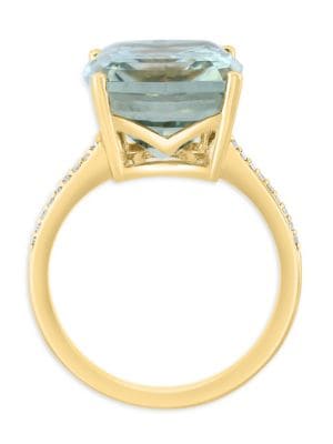 Effy
14K Yellow Gold, Green Amethyst & Diamond Ring