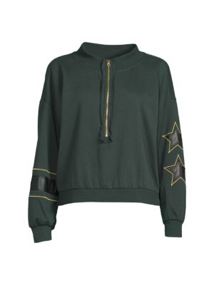 Vintage Havana
Surfwash Faux Leather Appliqué Zip Up Pullover