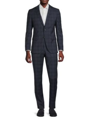 BOSS
H-Huge Slim Fit Plaid Virgin Wool Suit