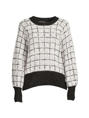 Karl Lagerfeld Paris
Windowpane Tweed Sweater