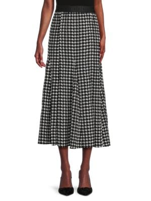 Karl Lagerfeld Paris
Houndstooth Pleated Maxi Skirt