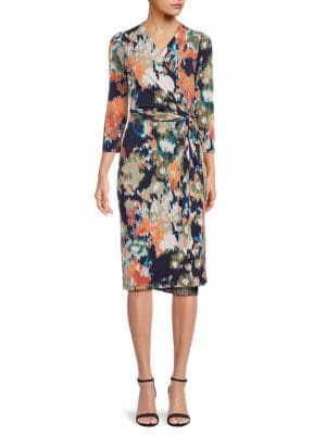 Tahari
                                                                         Print Midi Shirtdress