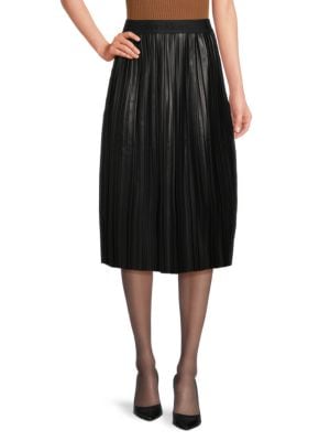 Calvin Klein
Pleated Faux Leather Midi Skirt
