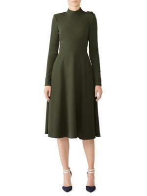 Black Halo Antonia Mockneck A-line Midi Dress