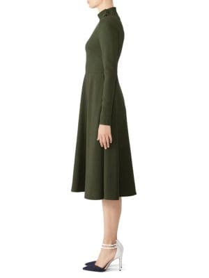 Black Halo Antonia Mockneck A-line Midi Dress