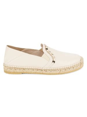 FERRAGAMO
Embellished Leather Platform Espadrilles