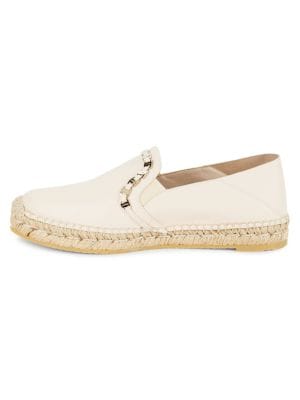 FERRAGAMO
Embellished Leather Platform Espadrilles
