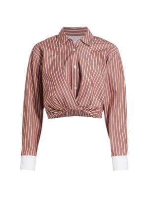Tanya Taylor
Ralphie Striped Poplin Cropped Shirt