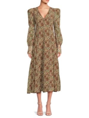 Tahari
                                                                         Print Midi Shirtdress