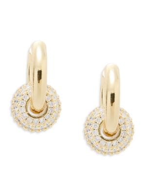 Area Stars
Double Delight 14K Goldplated & Cubic Zirconia Hoop Earrings