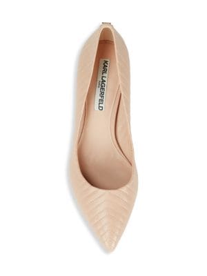 Karl Lagerfeld Paris
Rosette Leather Point Toe Pumps