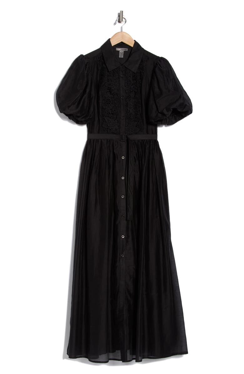 Love By Design Brielle Puff Sleeve Lace Bodice Shirtdress