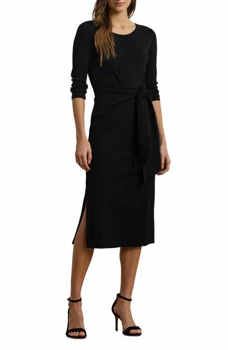 Flutter Sleeve Pleated Midi Dress