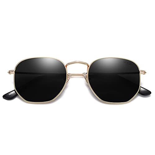 Amazon SOJOS Square Polarized Sunglasses for Women Men Small Hexagonal Polygon Shades SJ1072