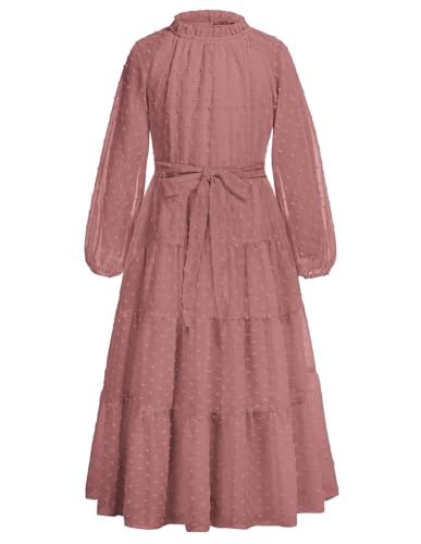 GRACE KARIN Girls Long Sleeve Dress A-line Flowy Maxi Dresses for Girls 5-14 Years