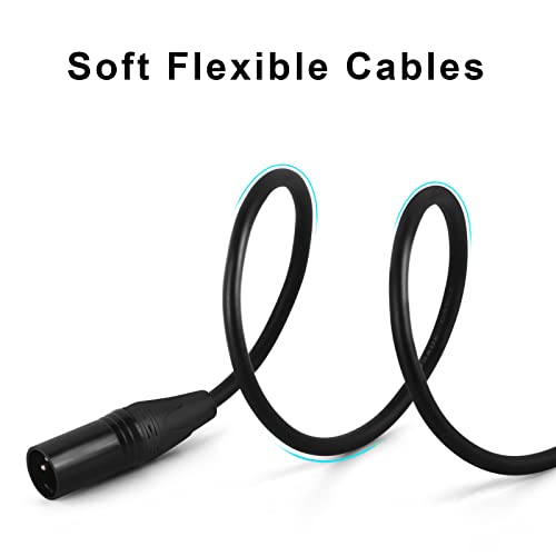 Amazon XLR Cables 50 Feet 2 Packs - Premium Balanced Microphone Mic Cord 3 Pin XLR Male to Female 50ft