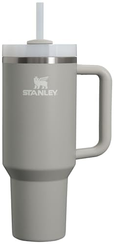 Amazon Stanley Quencher H2.0 Tumbler with Handle and Straw 40 oz | Flowstate 3-Position Lid | Cup Holder Compatible for Travel | Insulated Stainless Steel Cup | BPA-Free | Ash