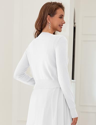 Amazon LETDIOSTO Cropped Cardigan Bolero Shrug for Women, Button Down Long Sleeve Knit Sweater for Dresses,for Jeans, S to XL
