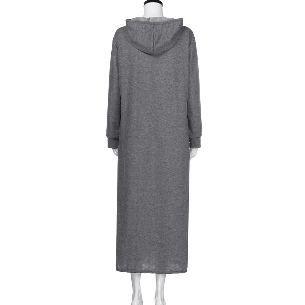 Summer Dresses For Women 2023 Maxi Midi Long Sleeve Hooded Hoodies Long Maxi For Women - image 7 of 7