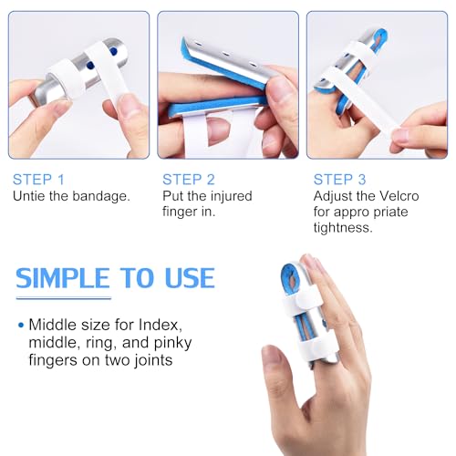 Amazon Finger Splint, 2pcs Finger Support Brace for Arthritis Knuckle Immobilizationm, Middle Size