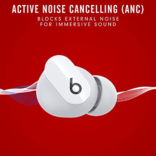 Amazon Beats Studio Buds - True Wireless Noise Cancelling Earbuds - Compatible with Apple & Android, Built-in Microphone, IPX4 Rating, Sweat Resistant Earphones, Class 1 Bluetooth Headphones - White