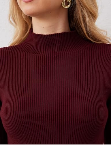 Amazon Women Long Sleeve Sweater Maxi Dress Patchwork Slim Fit Flowy Long Dresses Casual A-Line Knit High Neck Dress Fall