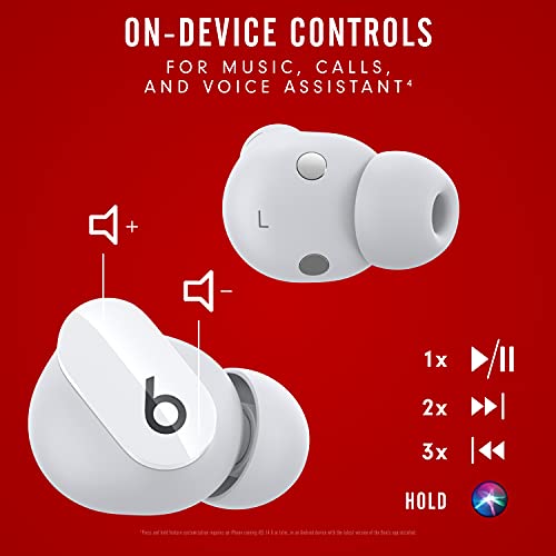 Amazon Beats Studio Buds - True Wireless Noise Cancelling Earbuds - Compatible with Apple & Android, Built-in Microphone, IPX4 Rating, Sweat Resistant Earphones, Class 1 Bluetooth Headphones - White