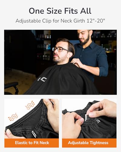 Amazon ULG Professional Hair Cutting Cape with Neck Duster Brush Waterproof Extra Large Size Salon Barber Cape Haircut Cape for Men