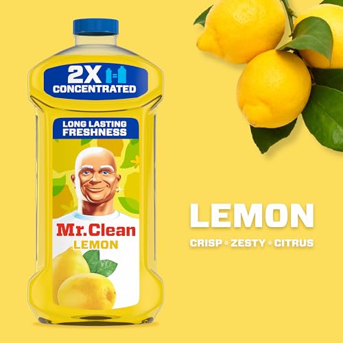 Amazon Mr. Clean All Purpose Cleaner, Floor Cleaner for Mopping Home, Bathroom, & Kitchen, Cleaning Liquid for Mop & Bucket, Cleaning Supplies, Multi-Surface Dilutable, Lemon, 41oz