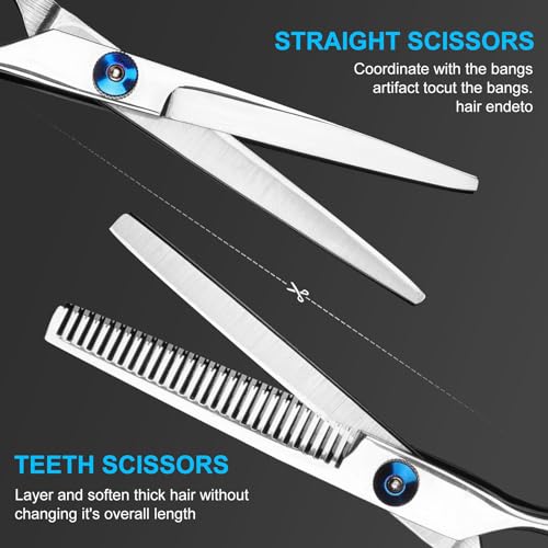 Amazon Hair Cutting Scissors Set, Professional Stainless Cutting Hair Scissors, Barber Hair Cutting Scissors Thinning Shears Sharp Blades Hairdresser Haircut for Women/Men/kids, LFJ1234