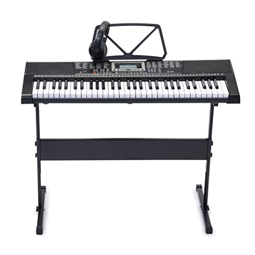 Amazon Basics Portable Digital Piano Keyboard with 61 Keys, Built In Speakers and Songs for Learning, Black