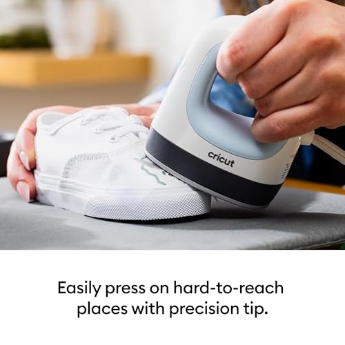 Amazon Cricut EasyPress Mini for Heat-Pressing Small Objects Like Shoes, Stuffed Animals, Hats and More, Features 3 Heat Settings & Precision Tip, Ceramic-Coated Heat Plate, Compact & Lightweight, Zen Blue
