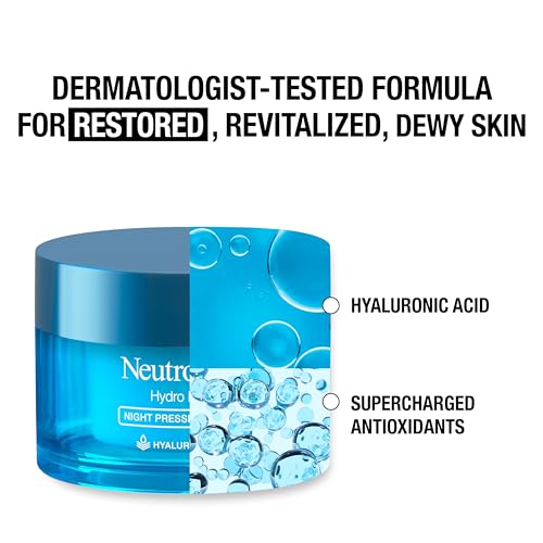 Amazon Neutrogena Hydro Boost Night Pressed Serum, Hyaluronic Acid Face Moisturizer for Normal to Extra Dry Skin, Delivers Overnight Hydration for Restored, Revitalized, Dewy Skin, 1.7 oz
