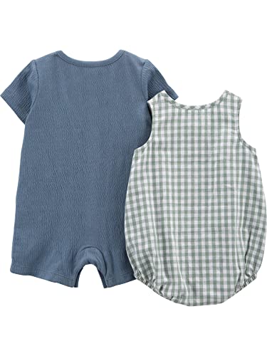 Amazon Simple Joys by Carter's baby-boys Button Rompers, Pack of 2