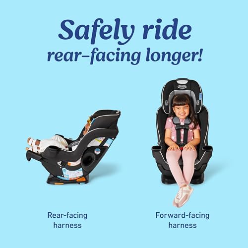 Amazon Graco Extend2Fit Convertible Baby Car Seat, Rear and Forward Facing, Adjustable Extension Panel for Extra Legroom, Gotham