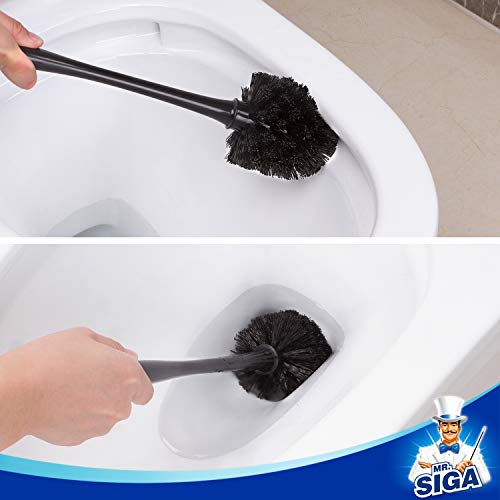 Amazon MR.SIGA Toilet Plunger and Bowl Brush Combo for Bathroom Cleaning, Black, 1 Set