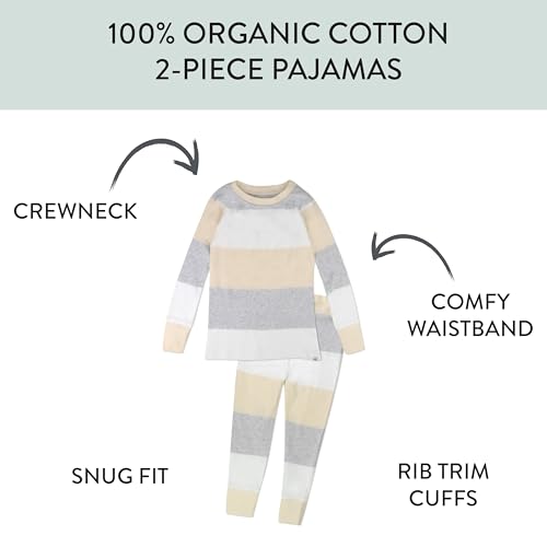 HonestBaby Baby Boys' 2-Piece Pajamas Sleepwear PJs 100% Organic Cotton for Infant Baby and Toddler Boy, Unisex