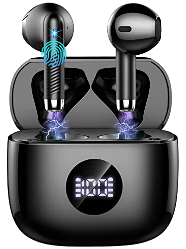 Amazon Wireless Earbuds, Bluetooth 5.4 Ear Buds LED Power Display Headphones Bass Stereo, Bluetooth Earbuds in-Ear Noise Cancelling Mic, 40H Playback Mini Case IP7 Waterproof Sports Earphones for Android iOS