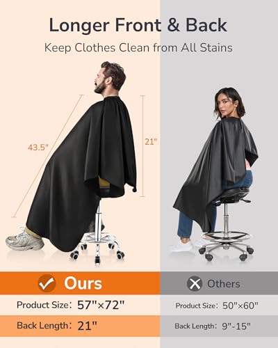 Amazon ULG Professional Hair Cutting Cape with Neck Duster Brush Waterproof Extra Large Size Salon Barber Cape Haircut Cape for Men