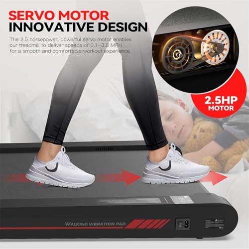 Amazon Sperax Walking Vibration Pad with APP, 3 in 1 Under Desk Treadmill, 2.5HP Low Noise Walking Treadmill Pad with Remote Control,Portable Treadmills for Home Office